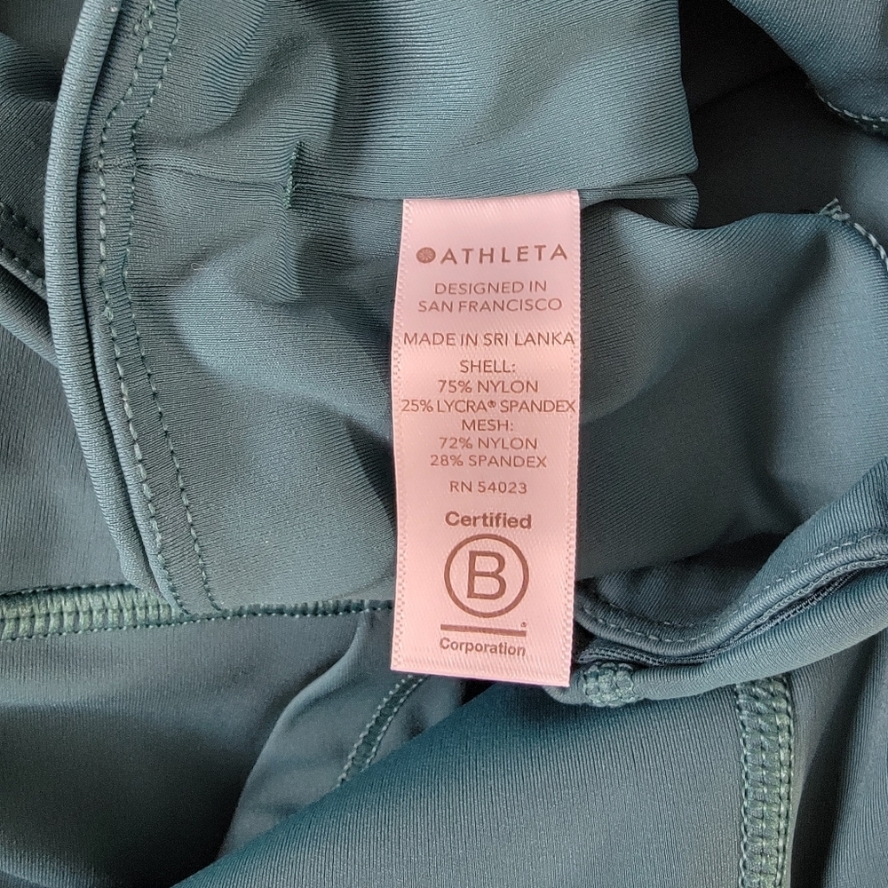 ATHLETA Lightning Capri Teal Green Athlesiure Workout Yoga Runnin Size Small - Picture 7 of 11